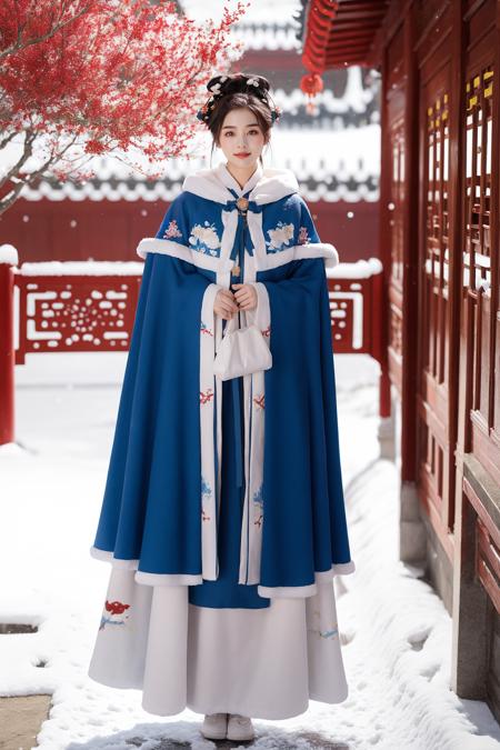 03893-1271043296-1 girl, full body, (dynamic poses), Hanfu, (Winter hanfu), cloak, (snow, chinese outdoors_1.2), ,.png